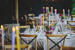 Wedding Set Up with Coloured Candles
